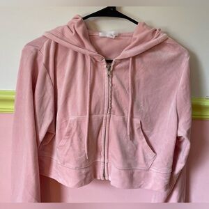 Light Pink velour crop jacket